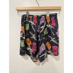 VTG Addiction Mens 100% Silk Boxer Shorts Print Sz M AIR BOLERO PARIS